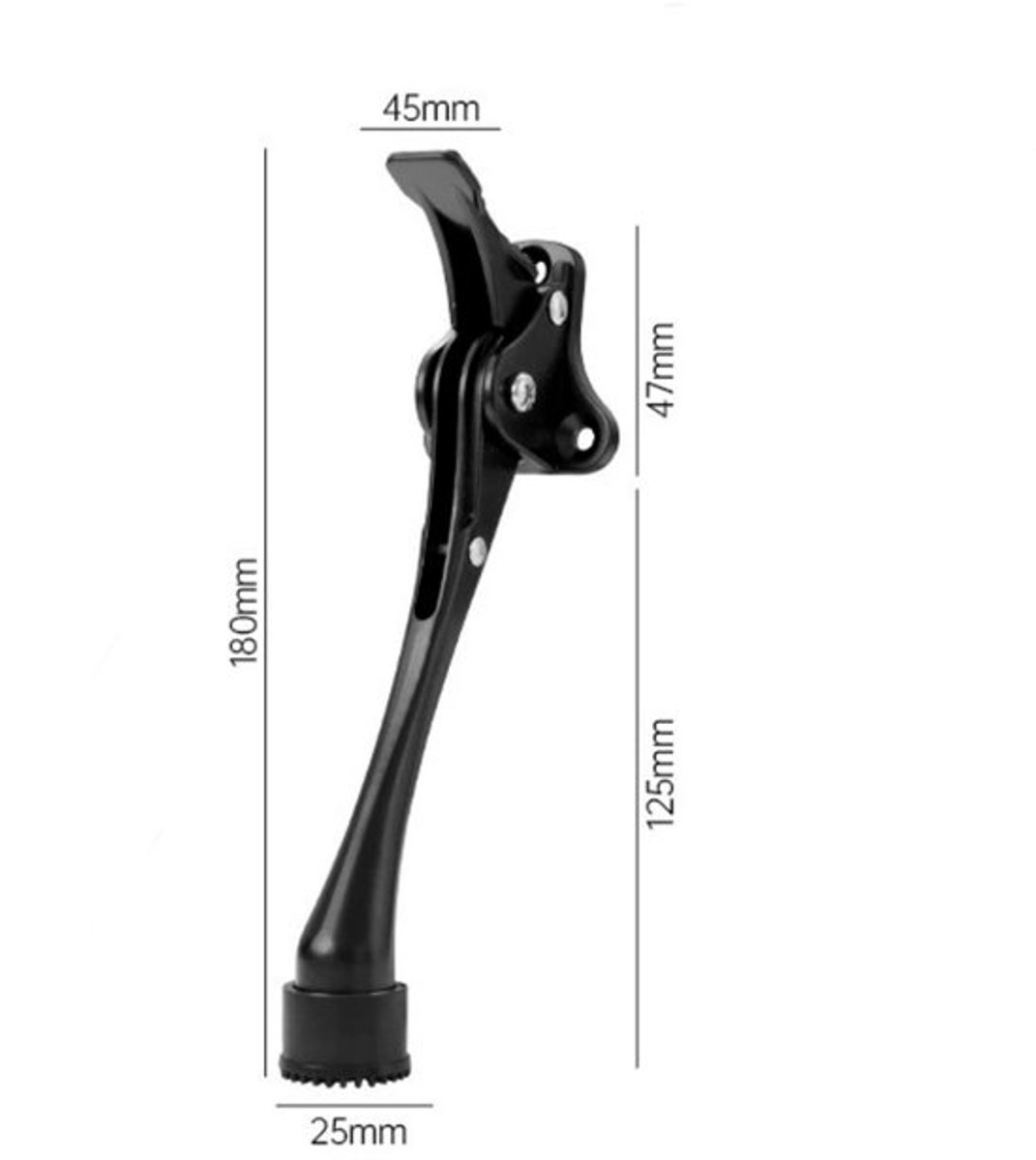 Deurstopper uit één stuk - deurblokkering - opklapbare deurstopper - deurwig - universeel voor binnen en buiten (zwart)