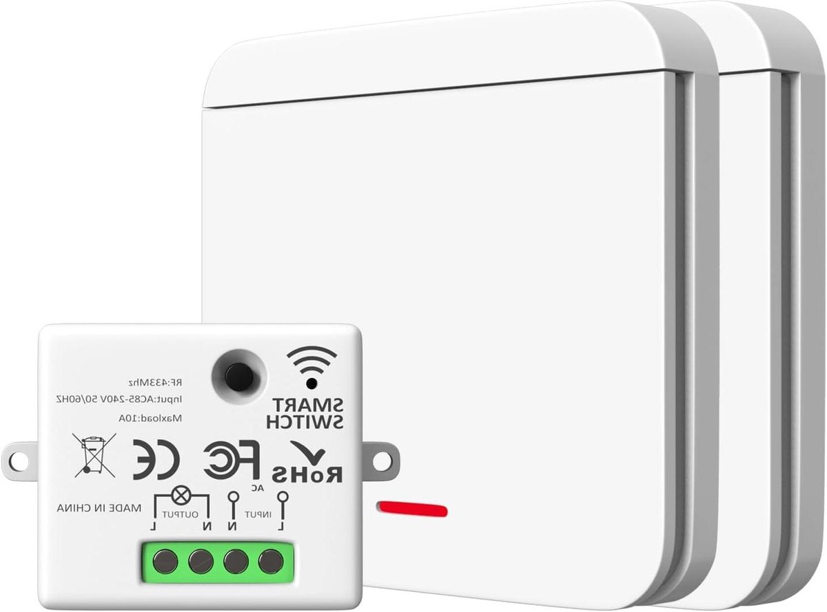 Draadloze Schakelaarset - Afstandsbediening - Verlichting Bediening - Door Muren Signaal - 2200W 10A - Wit