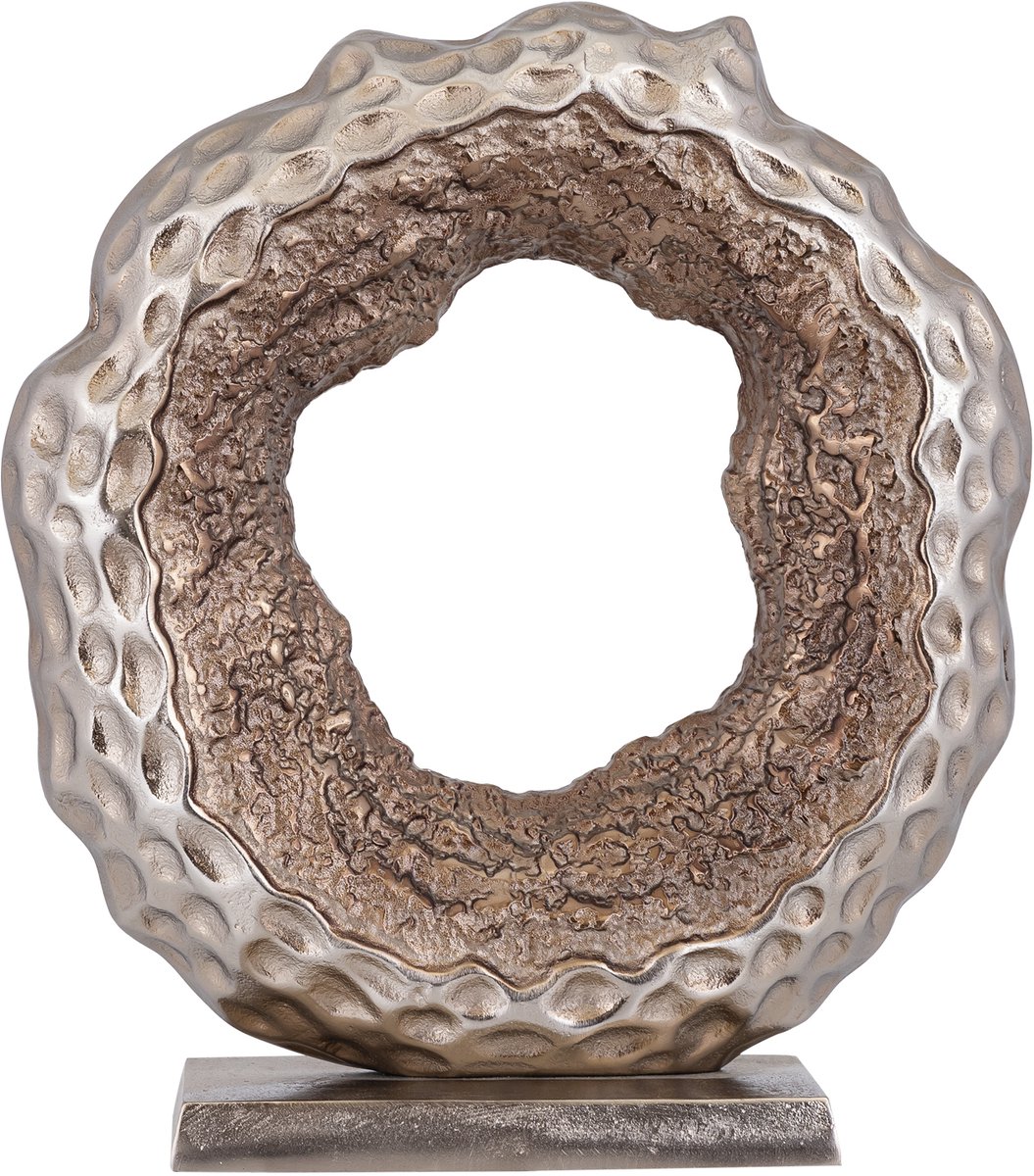PTMD Coolan Antique Champagne Casted Alu Statue Round L