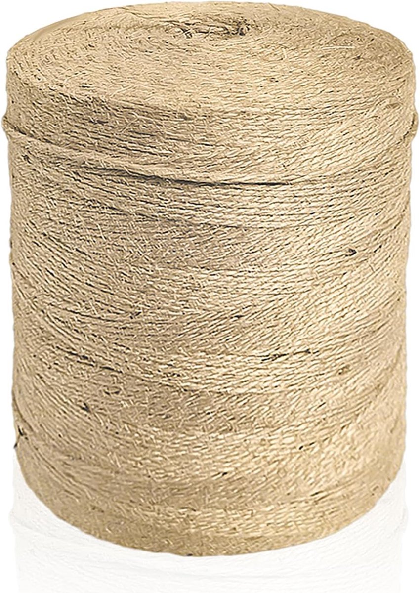 Set van jute stof met vezelzak, grof jute touw, tuin touw en natuurlijk hennep touw voor creatief gebruik en tuindecoratie
