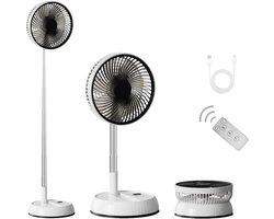 Statiefventilator - Zomerkoeling - Staande ventilator - Verkoeling woonkamer - Slaapkamer ventilator - Hittegolf oplossing - Verstelbare ventilator - Ventilator met afstandsbediening - Stille ventilator - Draaibare kop - Frisse lucht in huis - Zwart