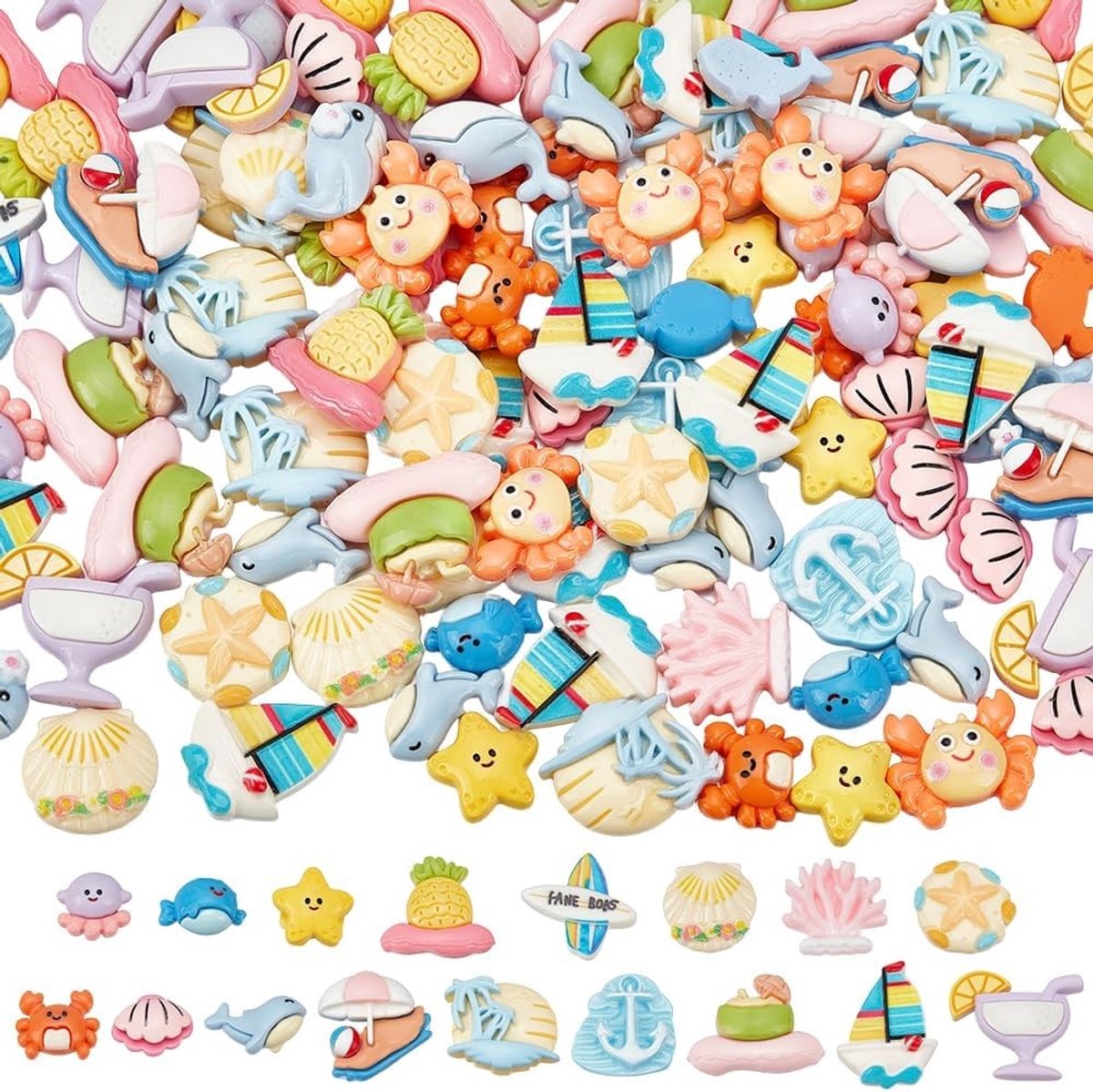 120 Stuks Oceaan Hars Charms in 12 Stijlen voor Sieraden Maken en Scrapbooking met Dieren en Schelpen