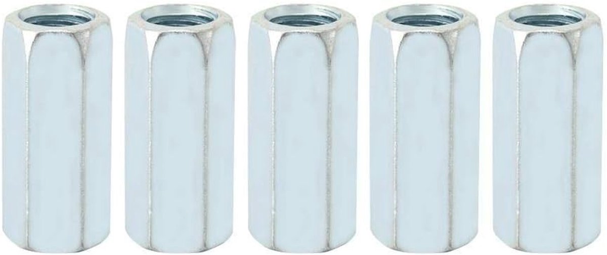 5-delige M12 x 40 Lange Draadmoer Set - Hexagonale Moeren, Spacer en Verbindingselementen voor Draadverbindingen