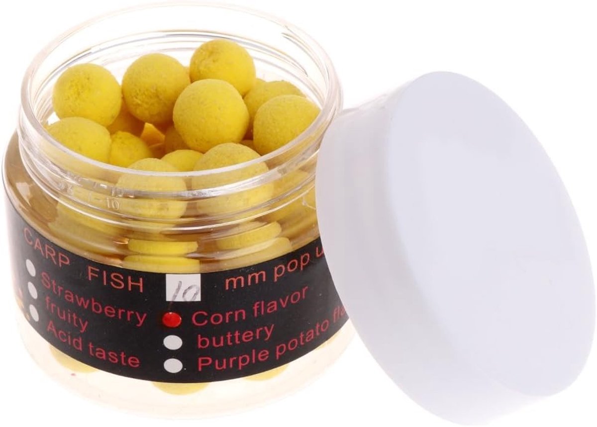 Drijvende visaas box met karper, lokaas kralen en zachte karper boilies voor optimale vangstervaring