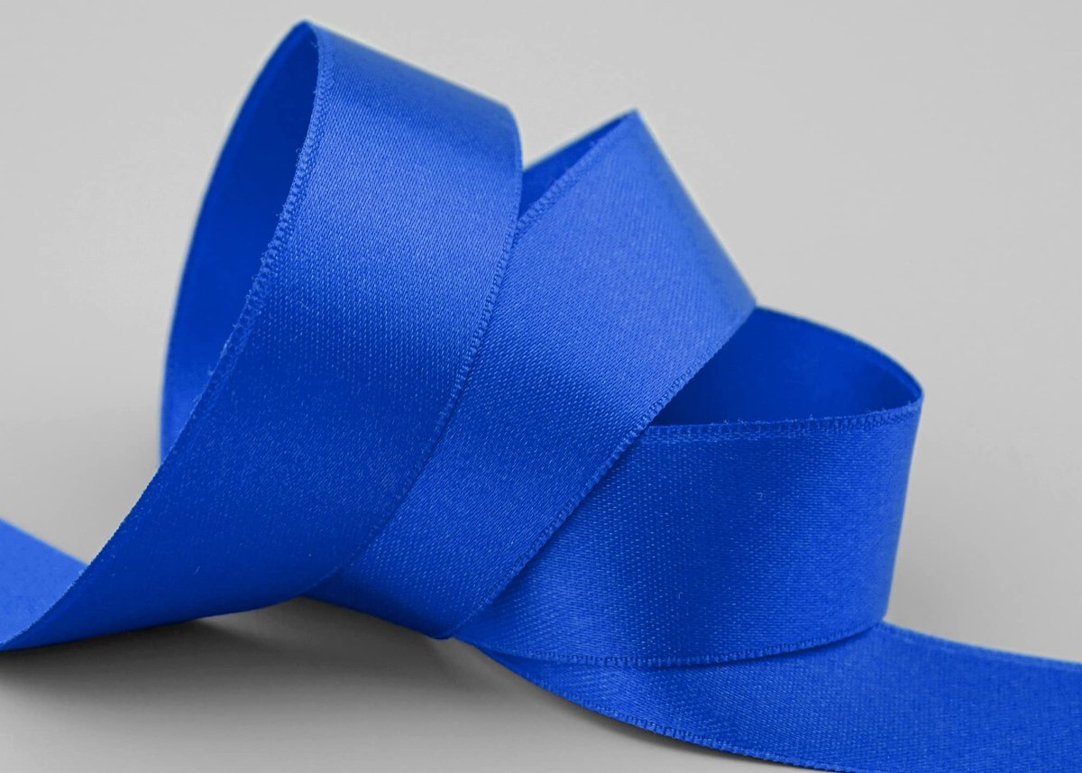25 m x 25 mm satijnen lint BLAUW Koninklijkblauw (614) dubbelzijdig lint van satijn zonder draad, zacht en glanzend, geschikt voor cadeauverpakking, decoratief lint, double face decoratief lint