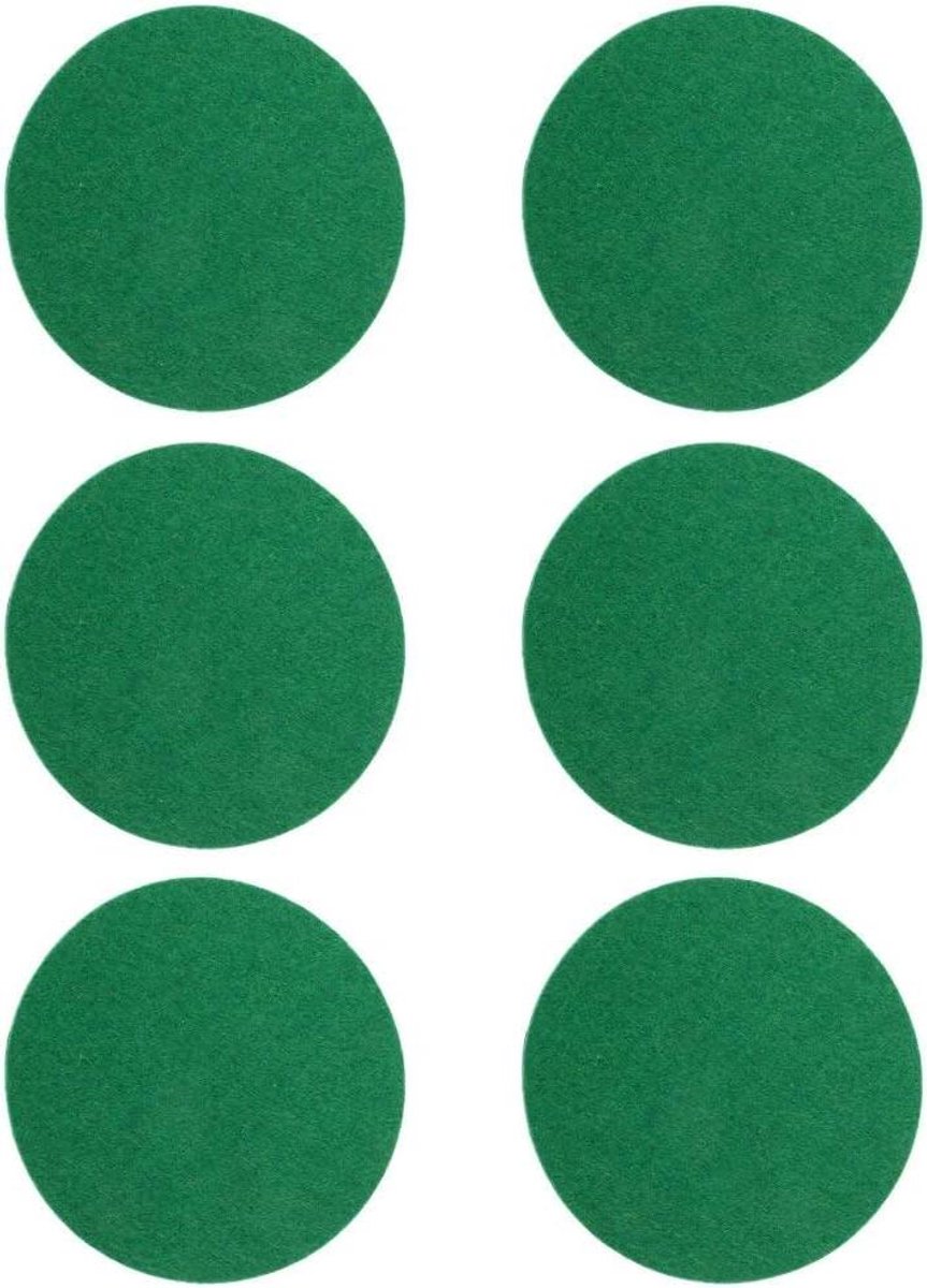 Air Hockey Vilt - Pusher Vervanging - Tafelspel Onderhoud - Zelfklevende Pads - 6 Stuks S - Groen
