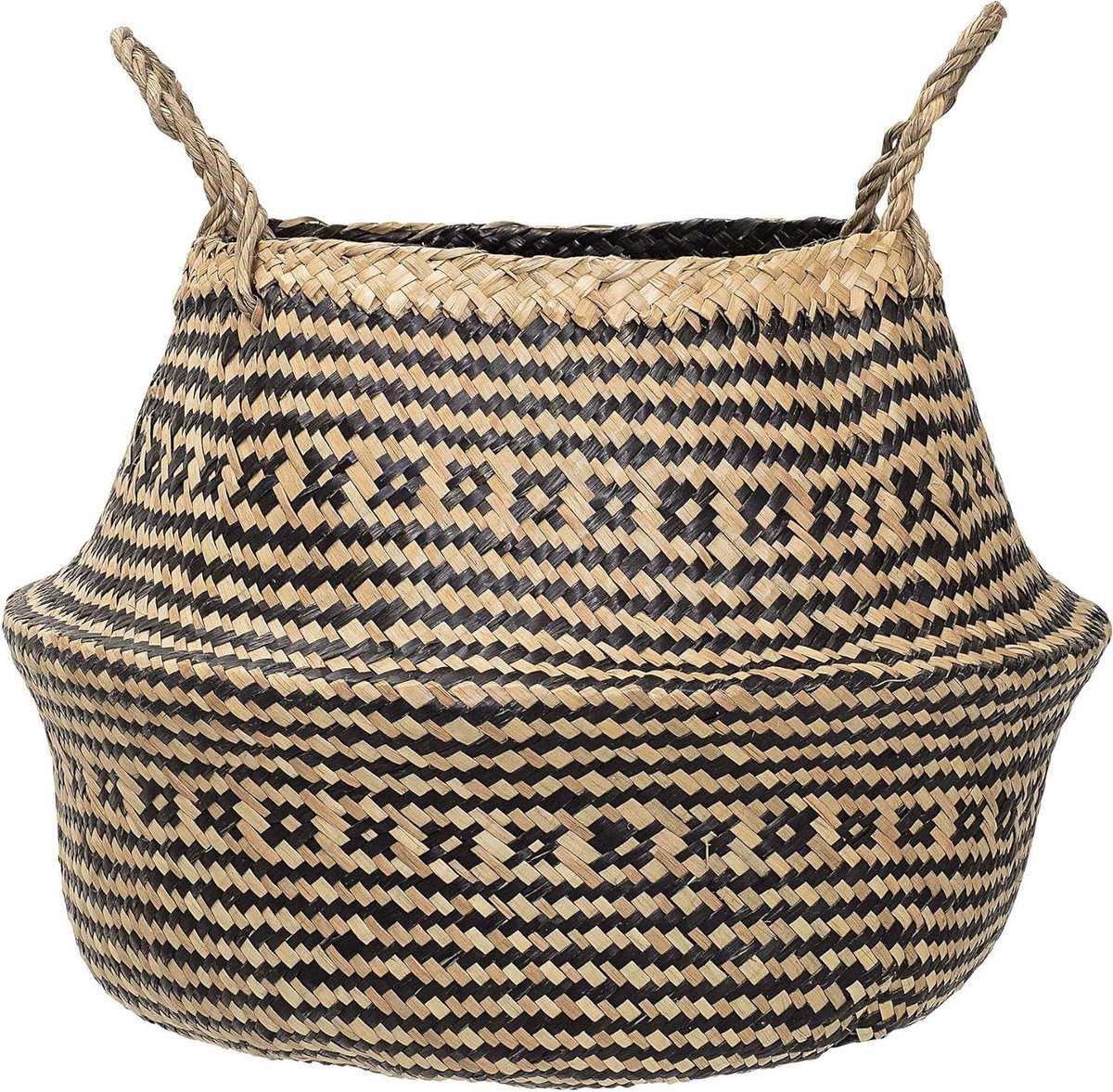 Zeegras Mand - Opbergmand Natuurlijk - Decoratief Opbergen - Ronde Vorm - 40 cm Doorsnee - Natuurlijk