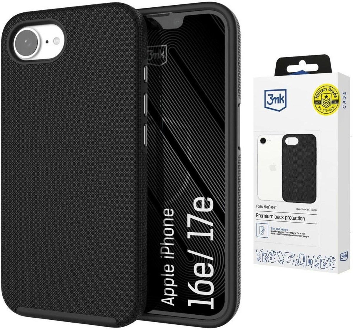 3MK Fortis MagCase Hoesje voor Apple iPhone 16e / 17e Zwart