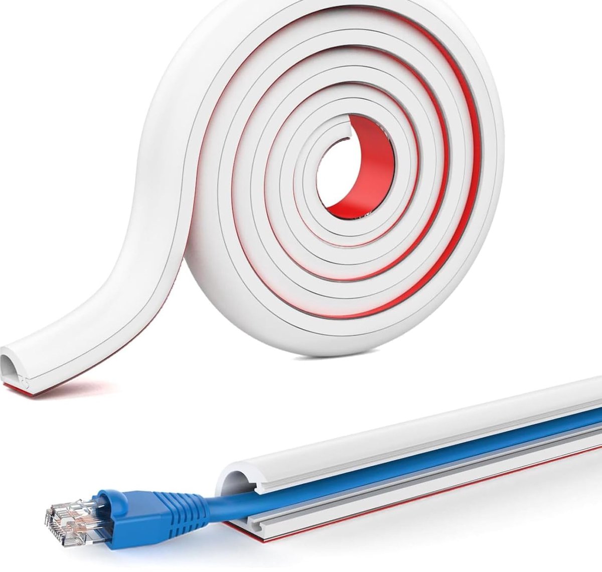 SnelShoppen - Flexibele Mini Kabelgoot 3m - Zachte PVC Kabelbescherming - Ideaal voor HDMI, TV Kabels en Meer - 15cm Breed, 10cm Hoog - Geschikt voor