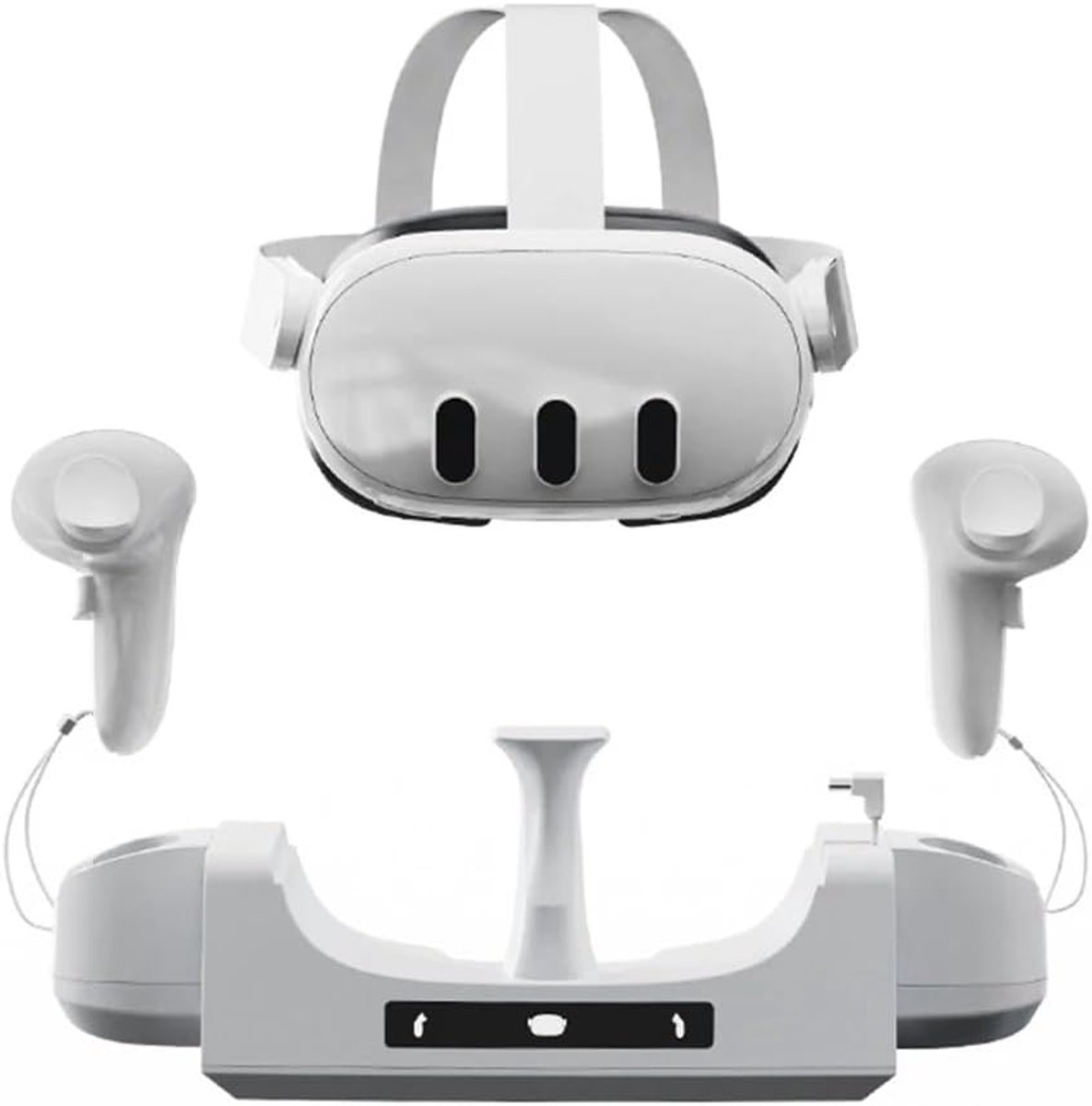 Thijox - DollaTek 3-in-1 VR-oplader, Laadstation voor Oculus Quest 3, Wandmontage met LED-display, Antislip, Handgrepen Opladen, VR Accessoires