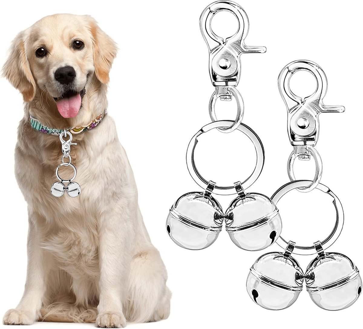 Huisdier Halsband Set van 2 - Extra Luide Hondbel - Duurzaam IJzer - Ideaal voor Natuurtracking - SnelShoppen