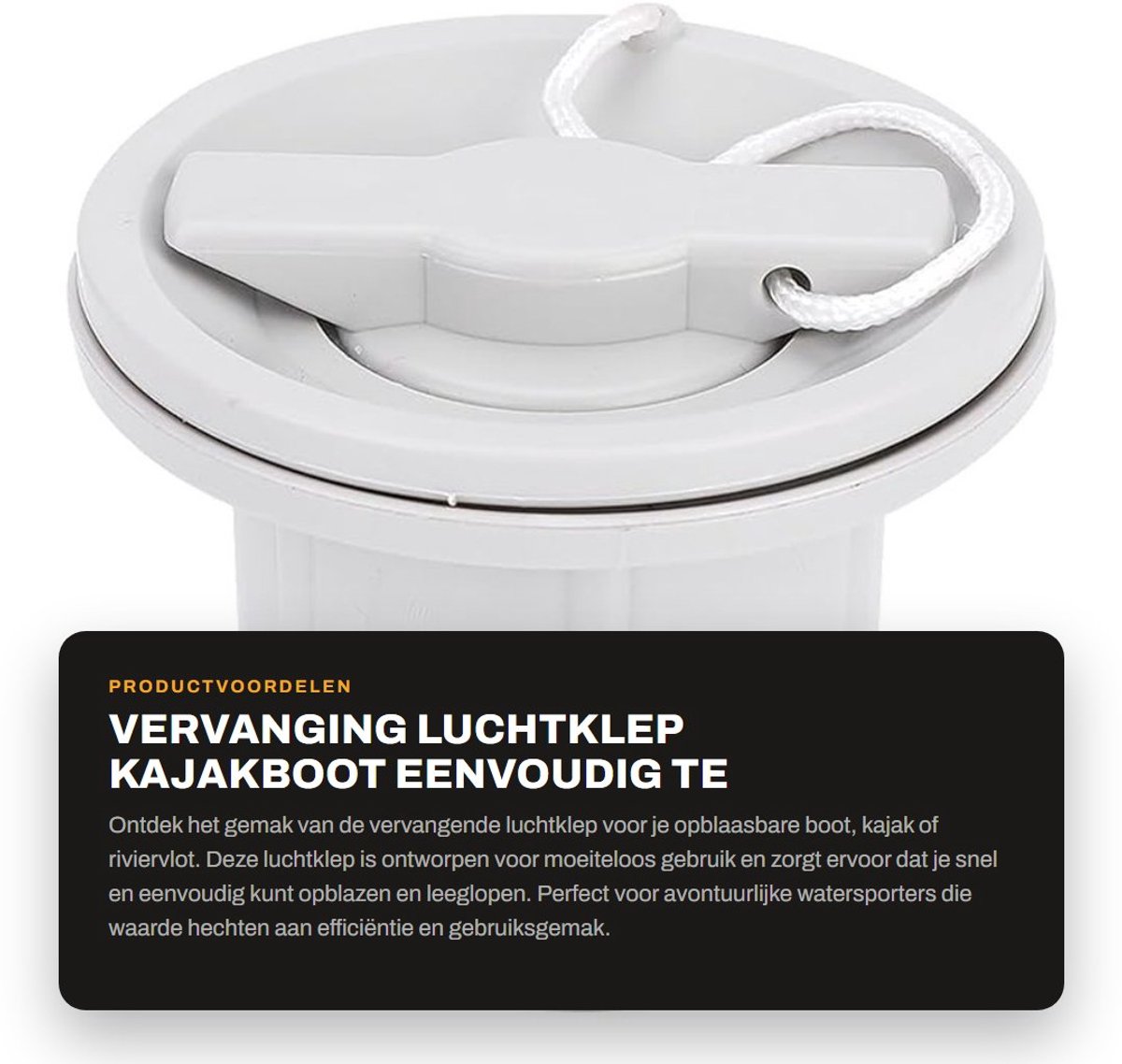Dailygoods- Luchtklep Voor Opblaasbare Boot - PVC Bootluchtklep - Kajakbootluchtklep - Ventieldop - Eenvoudige Installatie - Lekkagebescherming - Bootventiel