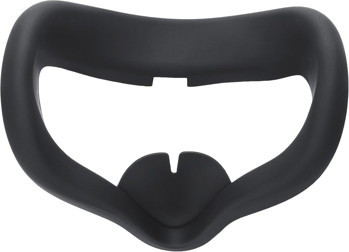 SnelShoppen - Gezichtskussen Siliconen Face Pad voor VR-bril Meta Quest 2 - Zwart - Comfortabel Face Mask voor Virtual Reality - Ideaal voor Gaming en