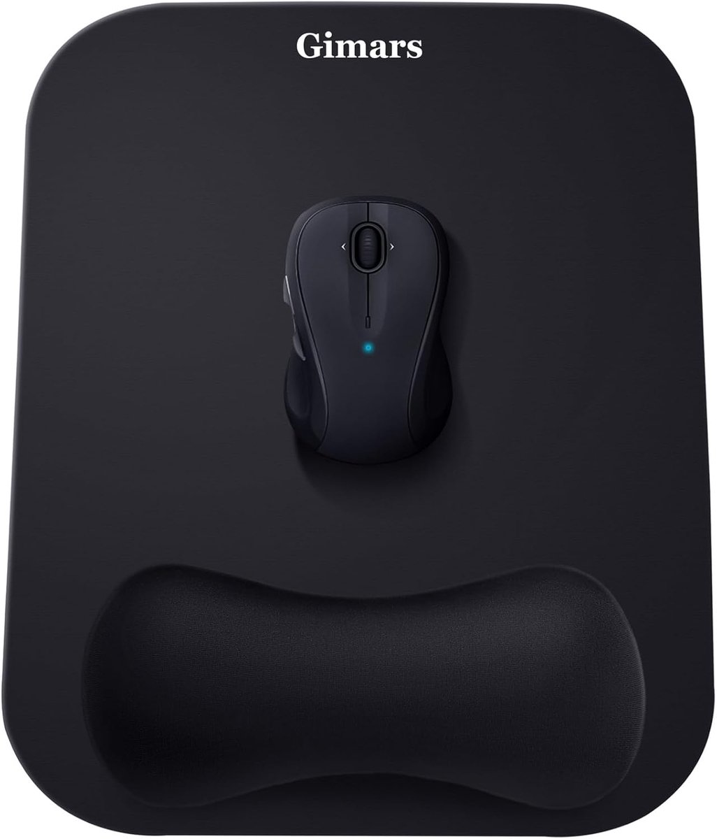 Thijox - Ergonomische Muismat met Gelkussen 28x21cm, Comfortabele Polssteun, Antislip Basis, Zwart, Ideaal voor Computer, Kantoor en Gaming