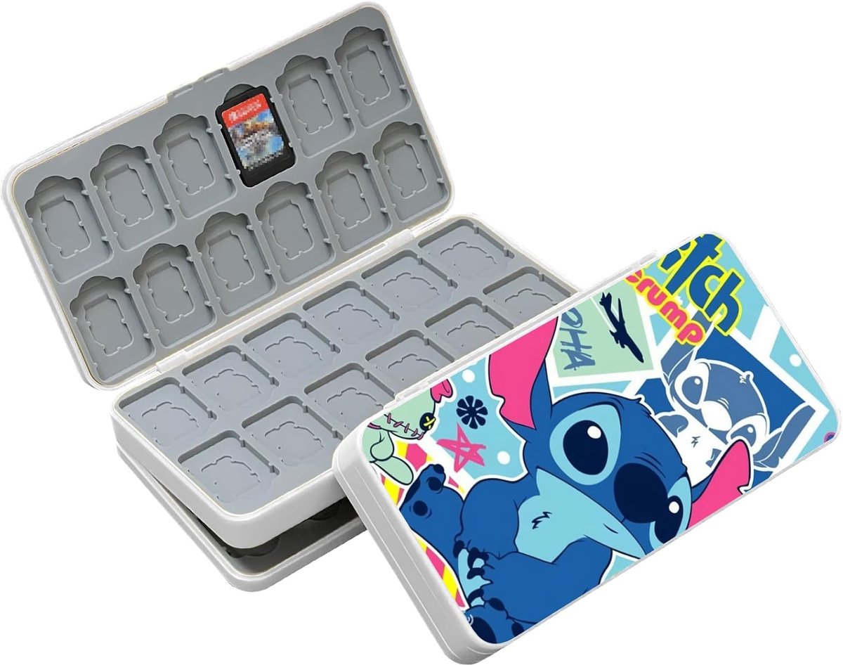 SnelShoppen - Playing Card Case, Switch Game Card Case met 48 Kaart Slots en 48 SD Kaart Slots, Hoogwaardige ABS Buitenlaag, Zachte Silicone Binnenvoe
