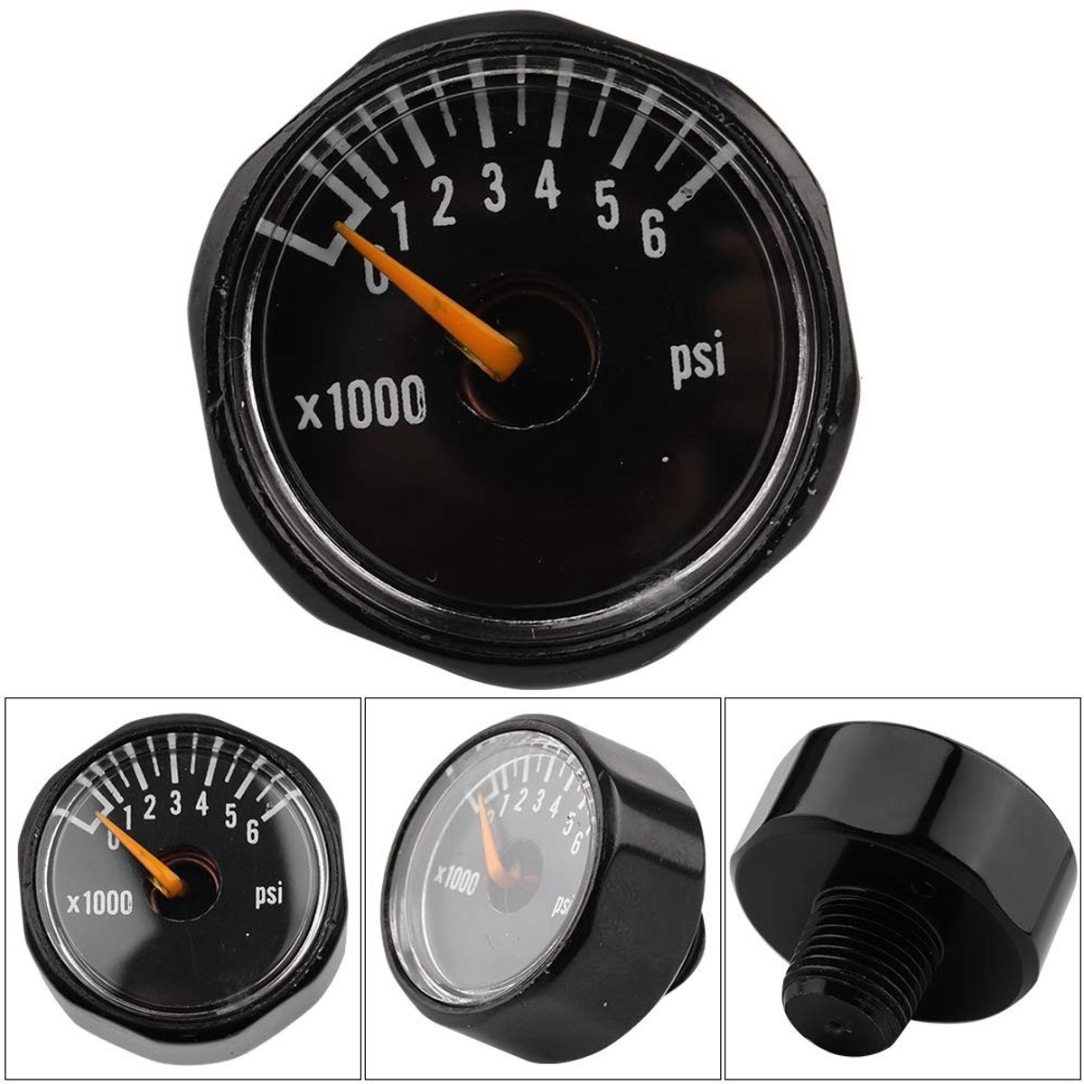 Inovra- Manometer Professioneel - Mini-manometer - Drukmeter Compressor - Kooldioxide Manometer - 6000PSI - 25 mm Diameter - Hoogwaardig Materiaal