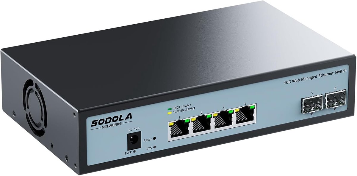Managed Switch - Netwerk Switch - Netwerk Uitbreiden - Web Managed - 6 poorten - Zwart