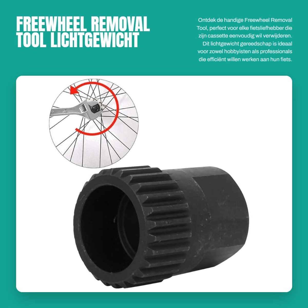 Dailygoods- Freewheel Removal Tool Lichtgewicht - Fietsgereedschap Koffer - Fietsgereedschap Set - Gereedschapskoffer Fiets - Hoge Compatibiliteit - Vanadiumstaal