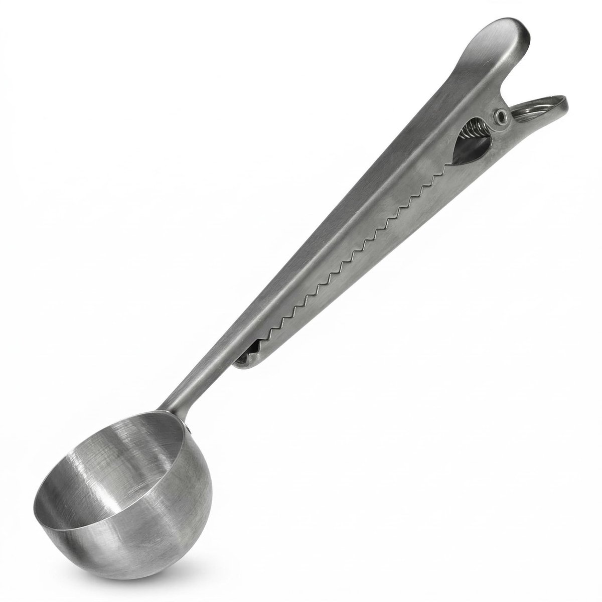 Dailygoods- Maatlepel 18 cm - Roestvrij Staal - Doseerhulp voor Koffie/Thee - Clip - Keukenhulp - Gemakkelijk Portioneren - Doseringlepel