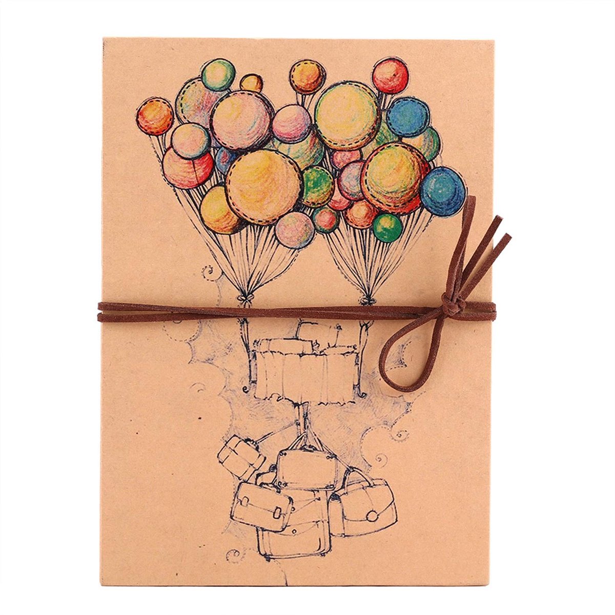 Inovra- Fotoalbum 34 pagina's - Opvouwbaar - Vintage DIY Scrapbook - Ballonhoes - Creatief Plakboek - Perfect voor Verjaardag en Reizen