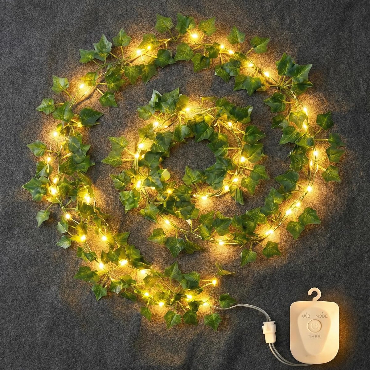 Sfeerverlichting met Bladeren - 3M Nep Klimop Slinger - 30 LED Lichten - Ideaal voor Bruiloft Decoratie - SnelShoppen