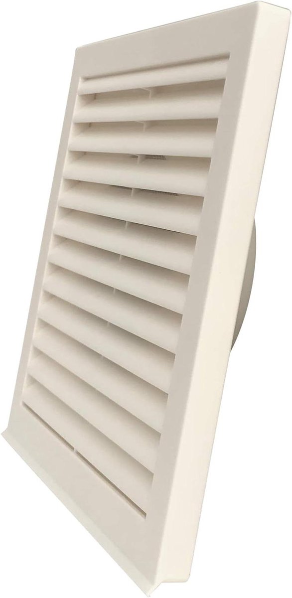 Ventilatierooster Kunststof - Ventilatiepaneel - Luchtcirculatie Verbeteren - Met Vliegenbescherming - DN 125 - Wit