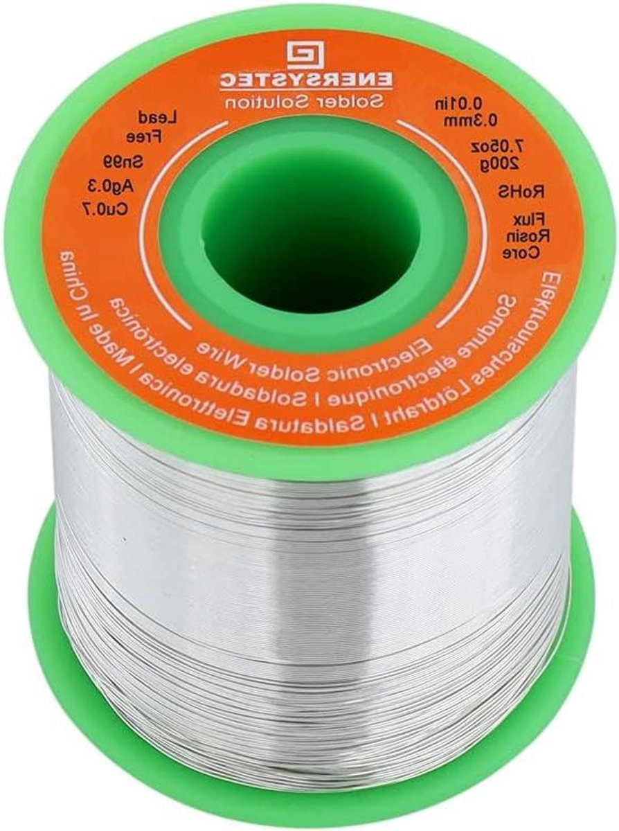 Soldeerdraad - Fijne draad - Precisie werk - Loodvrij harskern - 0.3mm 200g - Zilver