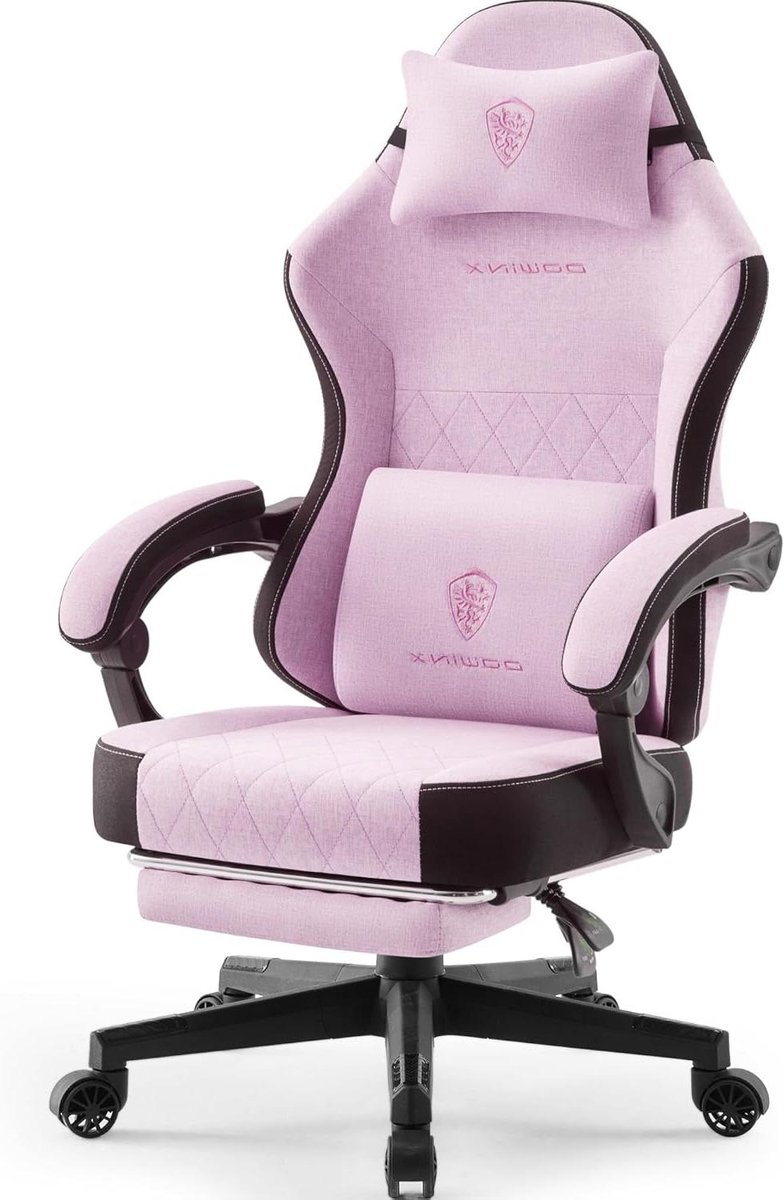 Gaming stoel - Bureaustoel comfort - Langdurig gamen - Ademende stof - 50 x 52 x 129 cm - Roze