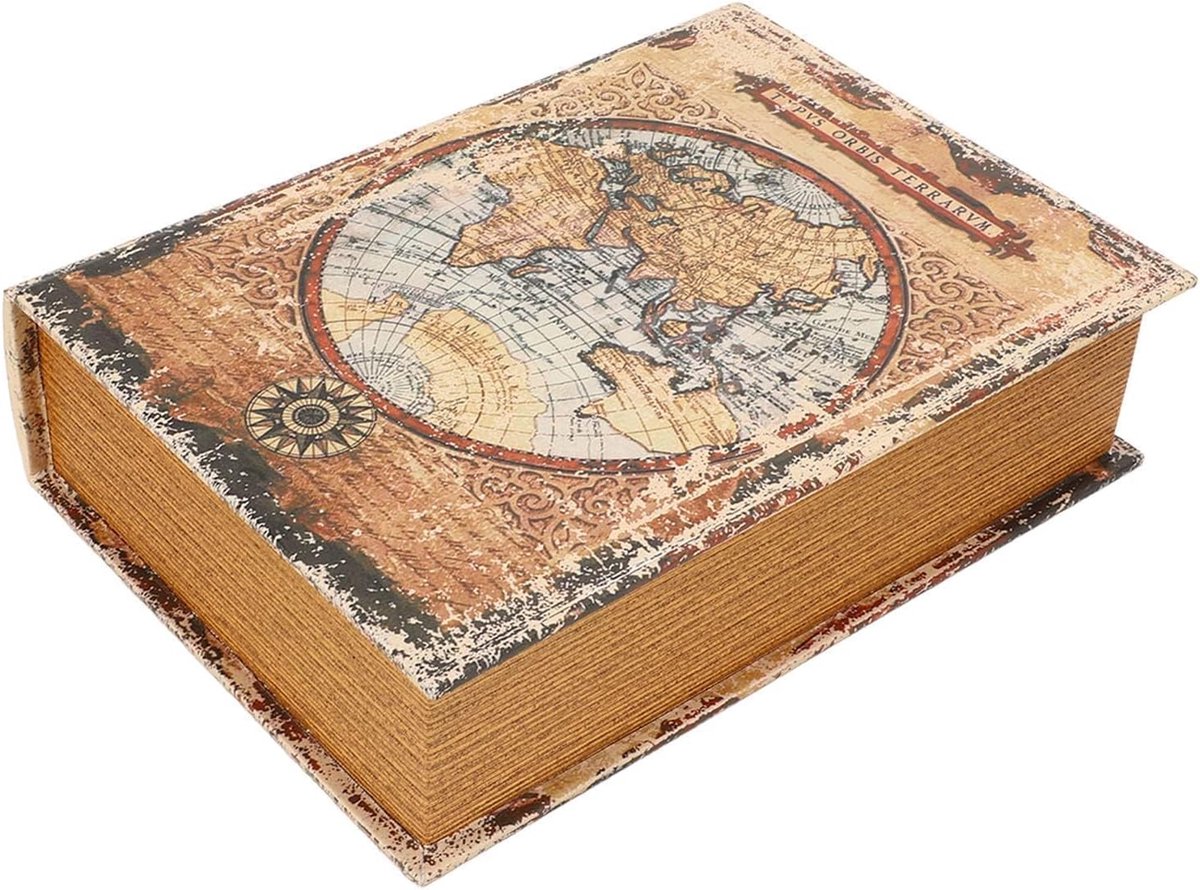 opbergboeken decoratie - Decoratieve Boekdoos - Houten Vintage Boek - Ruime Opbergruimte - Hoogwaardige PU Leer - Voor Thuisdecoratie
