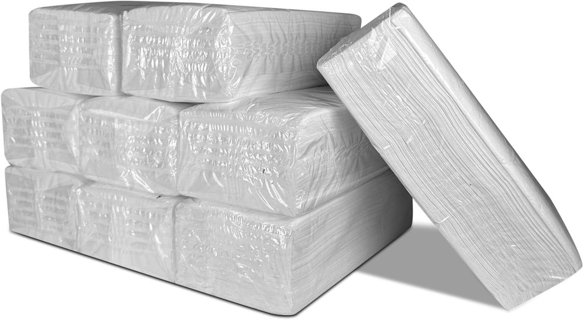 Papieren Handdoeken - Zijdevloei - Handen Drogen - Dubbele Laag - 1350 Stuks - Wit