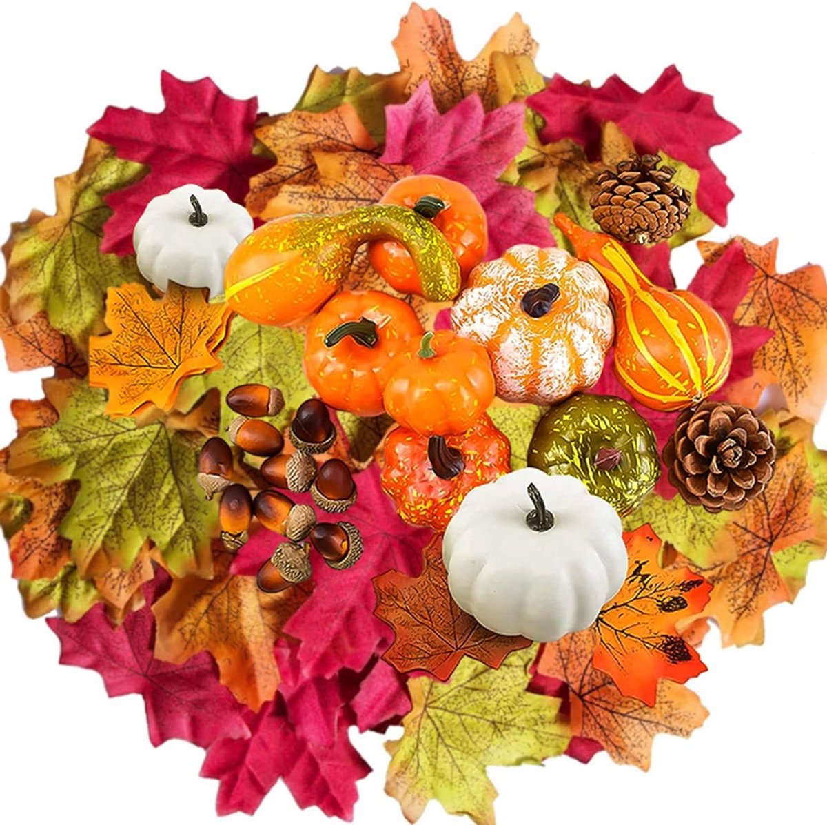 Decoratie Set - Herfst Decoratie - Feestelijke Aankleding - Natuurlijke Look - 126 Delig - Multicolor