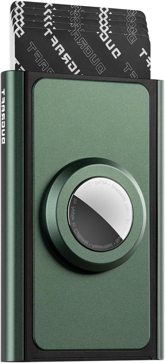 Kaarthouder Portemonnee - Minimalistisch Slim - Kaarten Opbergen - Snelle Toegang Schuif - 10x6 cm - Groen
