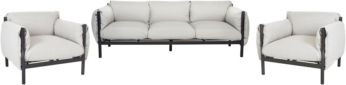 Beliani ESPERIA - Loungeset 5-zits - Lichtgrijs - Aluminium