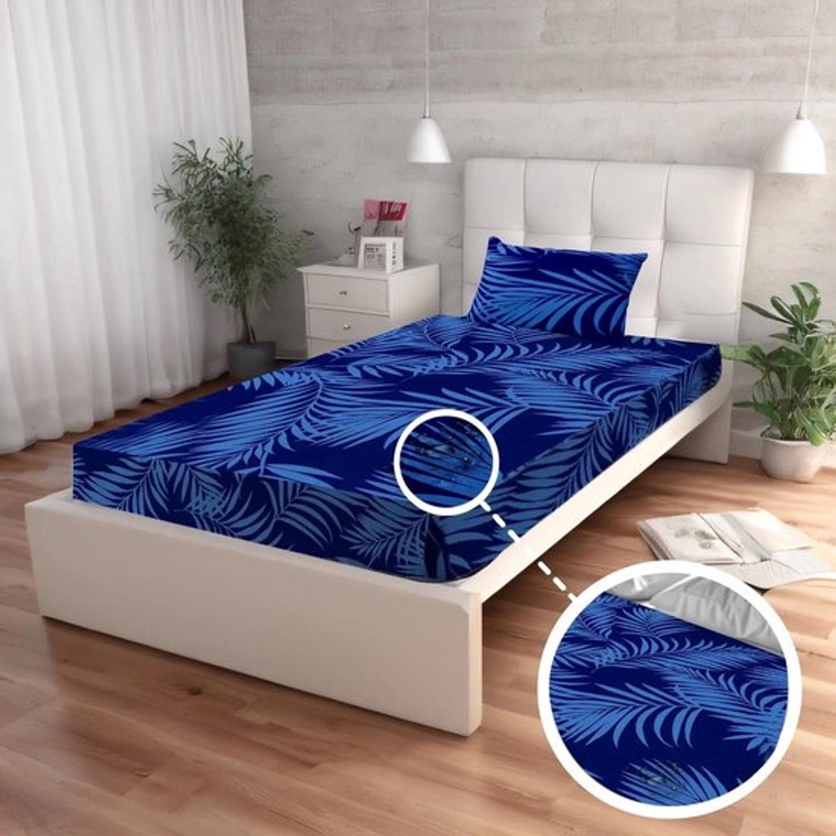 Waterdicht Hoeslaken voor Eenpersoonsbed (90x200 cm) Blauw - Zijdezacht, Ademend en Beschermt Tegen Vlekken en Vocht, Superieure kwaliteit