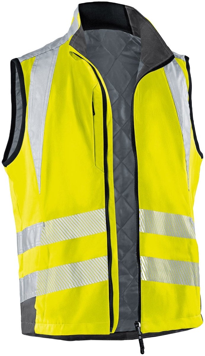 KUBLER PSA REFLECTIQ 72078340 Hi Vis Reflecterend Werkvest HEREN Veiligheidsvest Signaalgeel Antraciet - EN ISO 20471