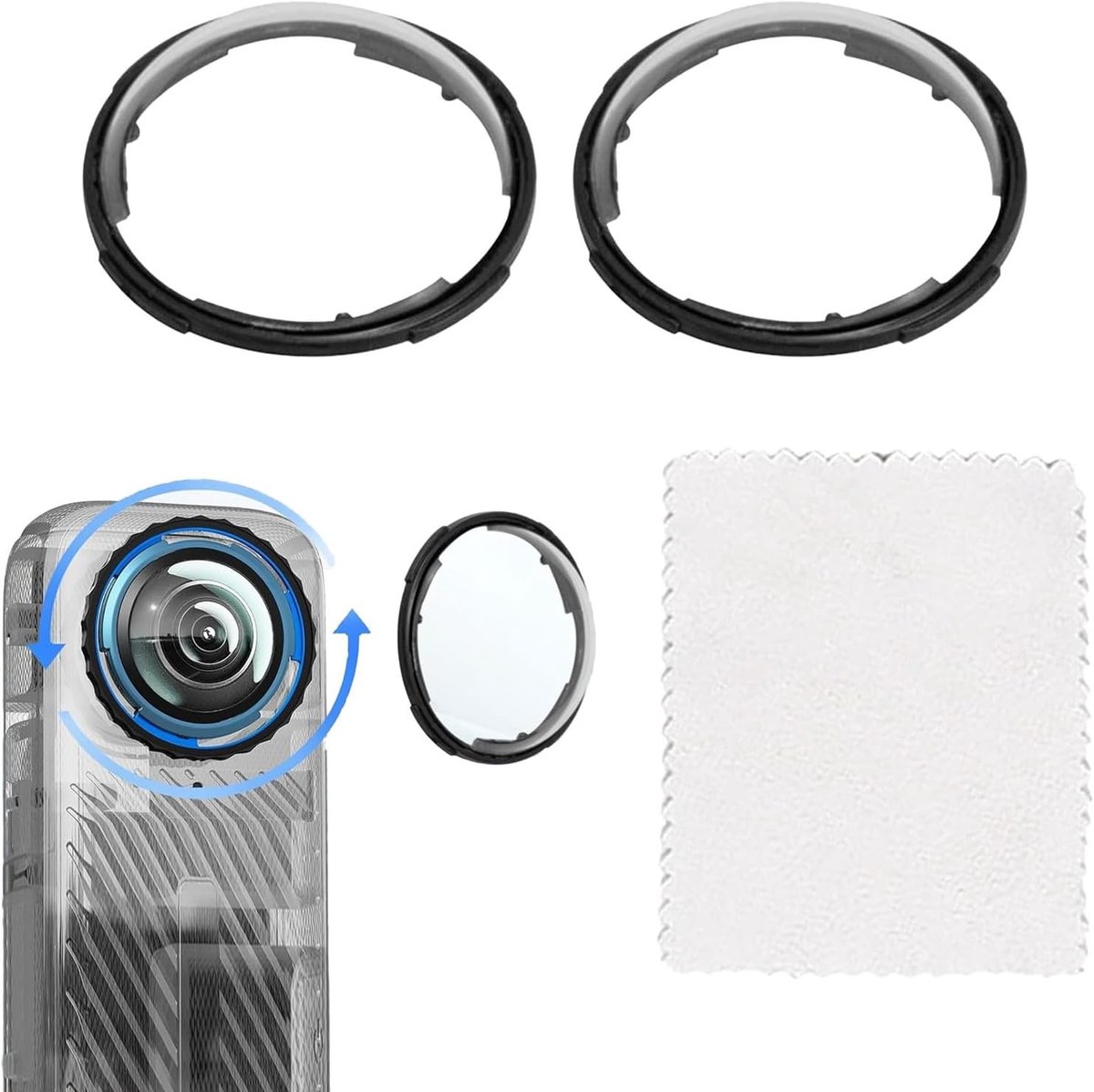 Premium Lensbescherming voor Camera's, Compatibel met Diverse Lenzen, Inclusief Schoonmaakdoek en Duurzaam Ontwerp