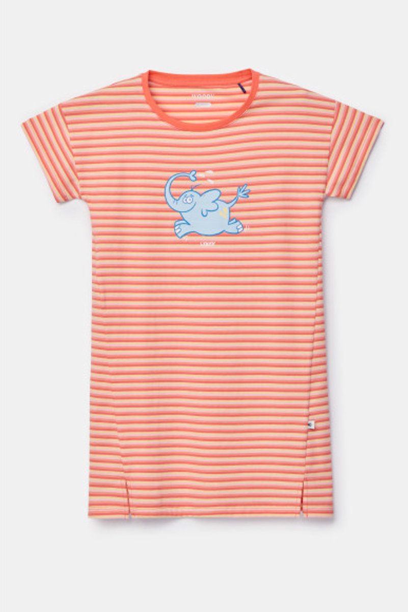 Woody slaapkleed dames - multicolor gestreept - olifant - 261-10-DZA-S/901