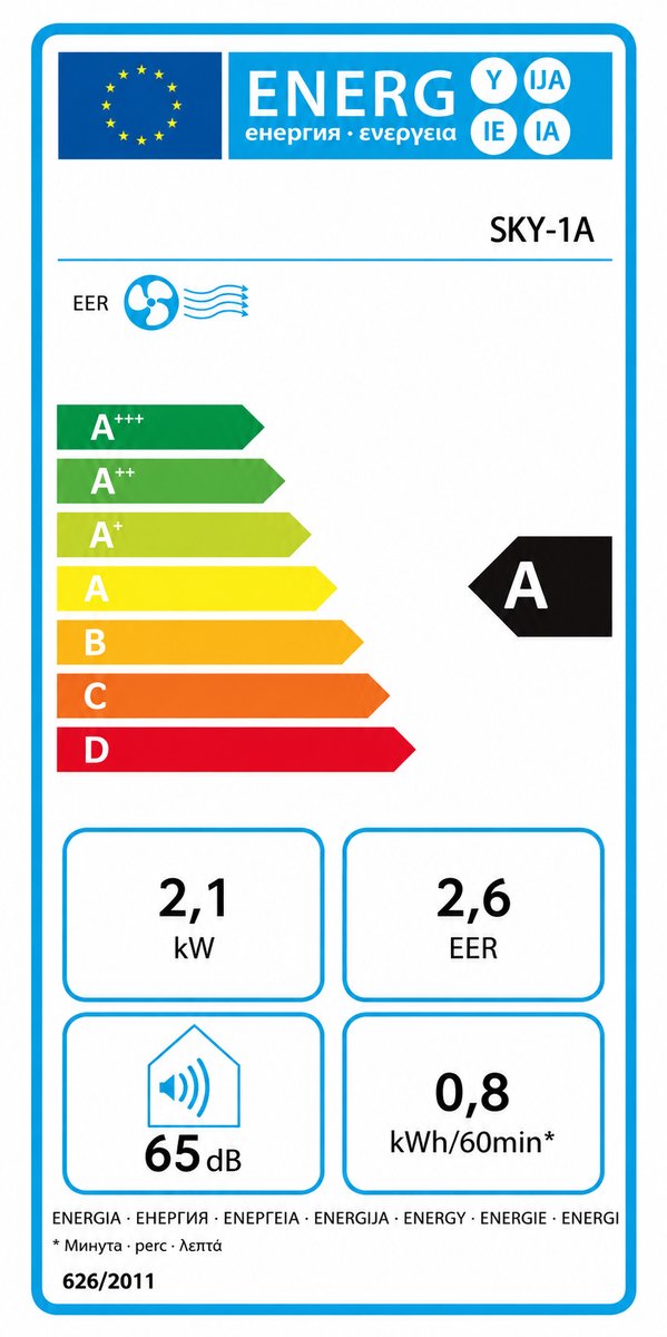Draagbare Mobiele Airconditioner SKY-1A-7000 BTU-Snelle Koeling-Grote Luchtstroom-Geschikt voor 15-25 m²-3-in-1 Functie-Koelen-Ontvochtigen en Ventileren-Ideaal voor Warme Zomerdagen — afbeelding 2