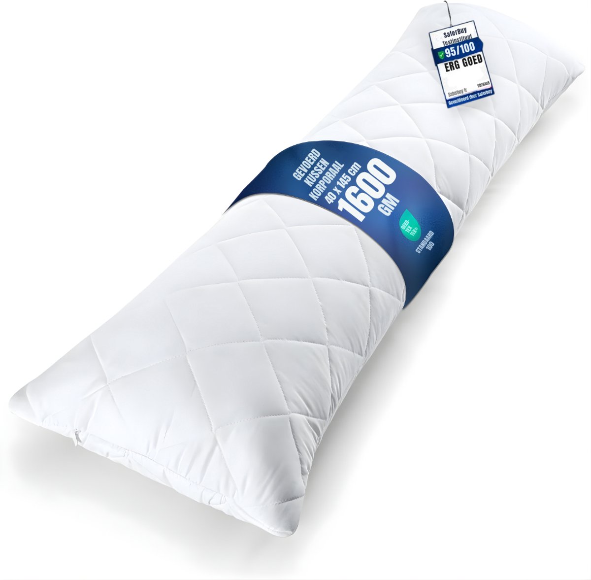 Ploutos® Kniekussen - Lichaamskussen Voor Borstvoeding En Zwangerschap - Zachte Polyestervezel - Wit - 145cm x 40cm x 1cm