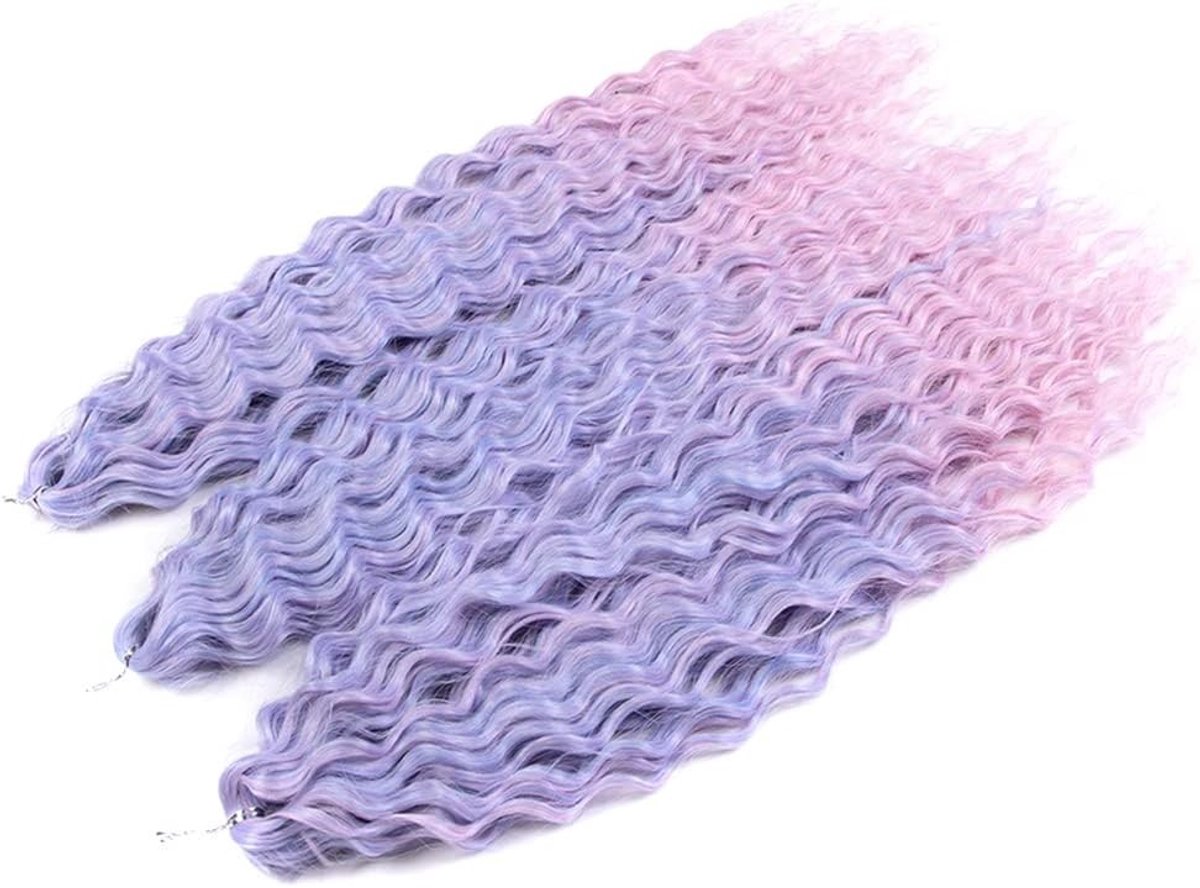 3 Packs 55cm Watergolven Twist Haakhaar voor Butterfly Locs, Bohemian Vlechtwerk en Synthetische Haarextensions voor Vrouwen