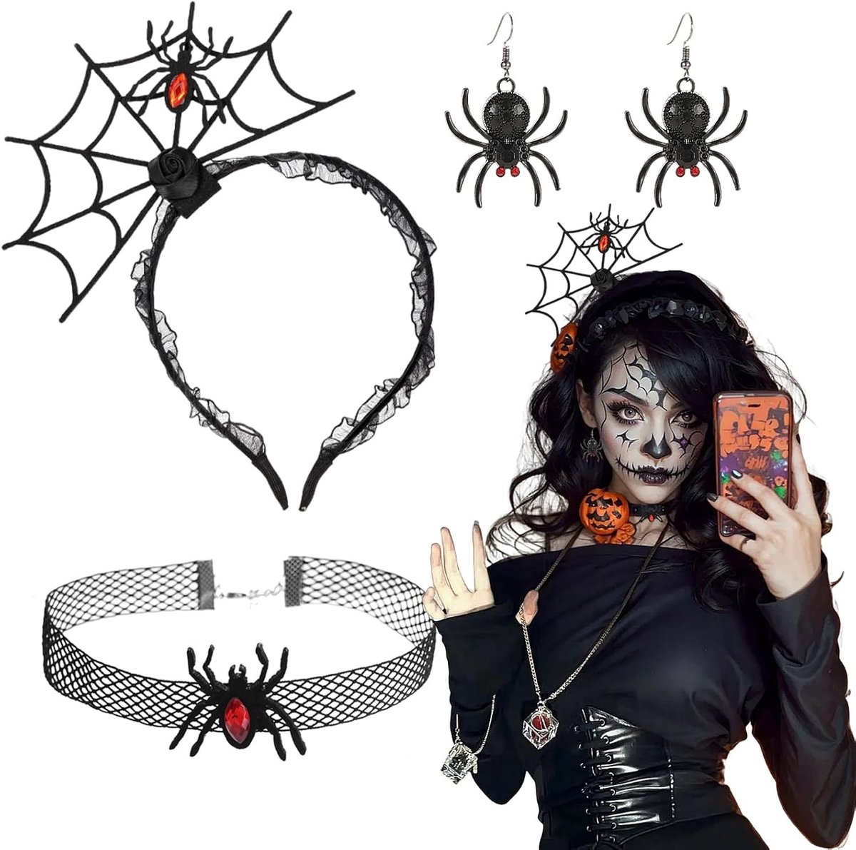 Halloween Haarband Accessoires voor Vrouwen met Spin Ontwerp - Perfect voor Kostuums en Carnaval voor Volwassenen en Kinderen