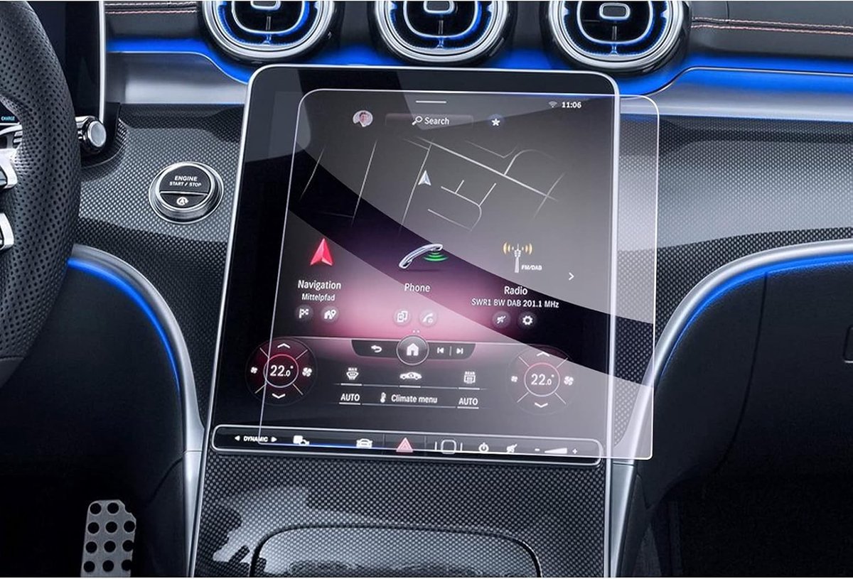 Navigatiebeschermfolie voor Mercedes Benz C-Class W206 en GLC X254 2023-2026, 11.9" Touchscreen, Schokbestendig en 9H Krastbestendig