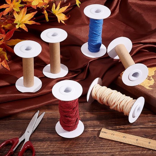 16 Sets Lege Papieren Draadspoelen voor Weven, Afneembare Garenspools voor Borduren en DIY Creatieve Projecten, 99mm/3.9 — afbeelding 4
