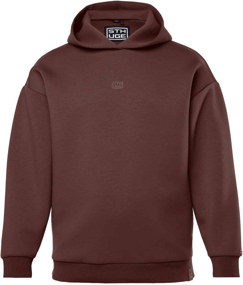 STHUGE - Heren - Hoodie trui met capuchon - Donkerbruin - Maat 8XL