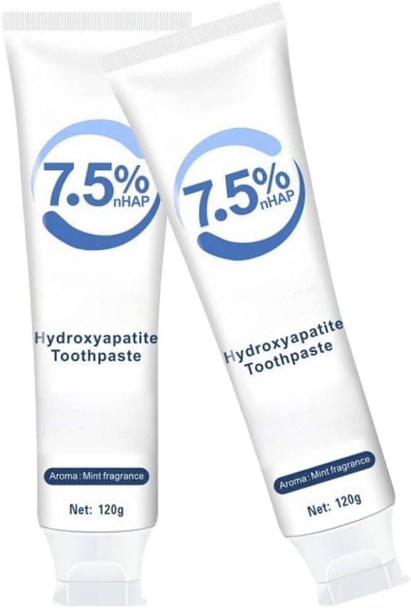 2 stuks tandpasta met 7.5% hydroxylapatiet voor vlekverwijdering en volledige bescherming van tanden