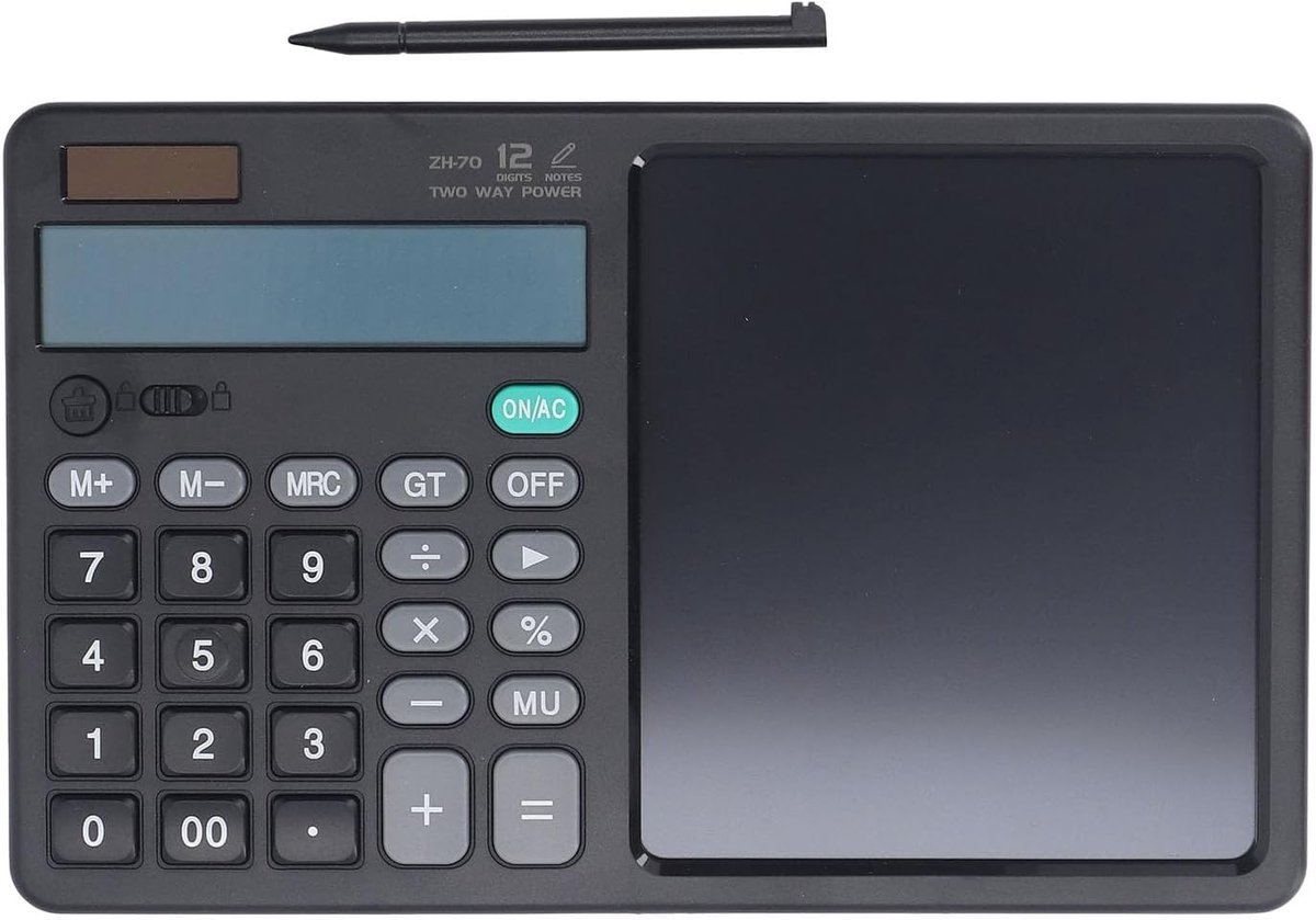 Oplaadbare LCD Calculator met Groot Display en Notepad, Multifunctionele Schrijf- en Tekentablet voor Kantoor, School en Thuisgebruik