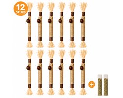 Jelka - Matatabi stokjes voor katten + 50GR catnip - Eetbaar - Gebitsreiniging - Speelgoed - Kattenkruid - catnip - 12 stuks - Kattenspeelgoed - Kattenspeeltje