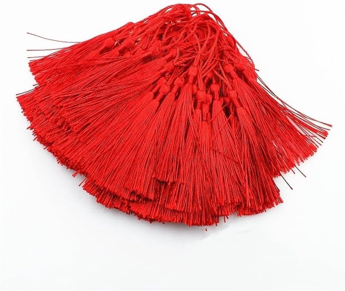 Handgemaakte Zijden Kwastjes 5 Inch - 100 Stuks Mini Boekenleggers voor Sieraden, Souvenirs en DIY Creaties in Roze