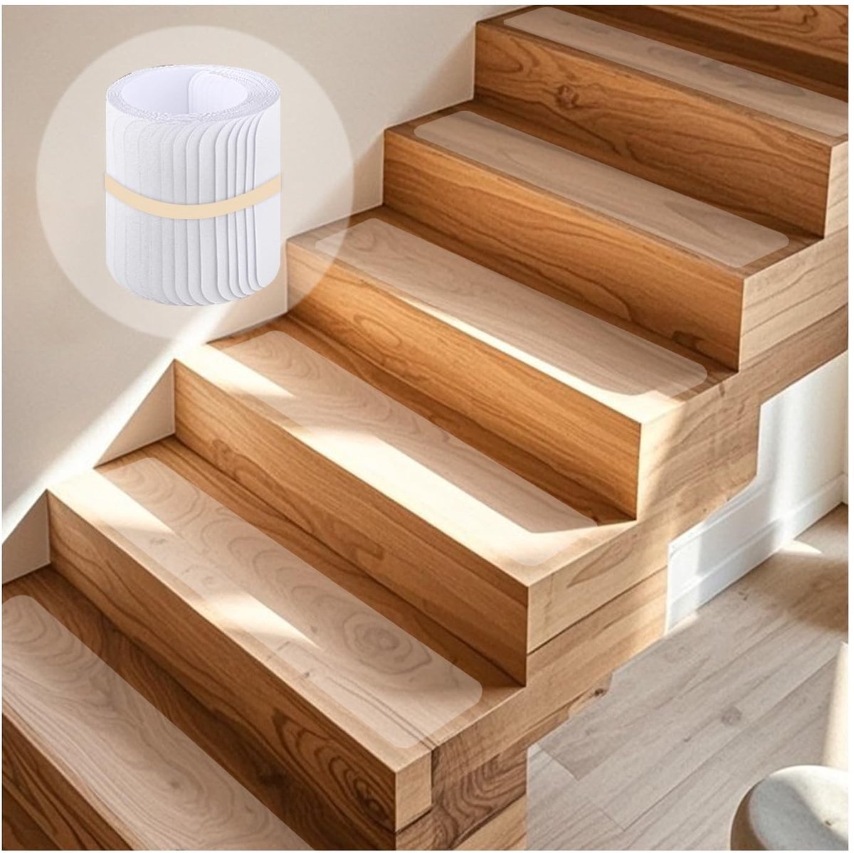 Inovra- Antislipmatten 15 stuks - Zelfklevende Trapmatten - Transparante Beschermmatten - Slipbestendig PEVA - Ideaal voor Houten Vloeren - Trapmat