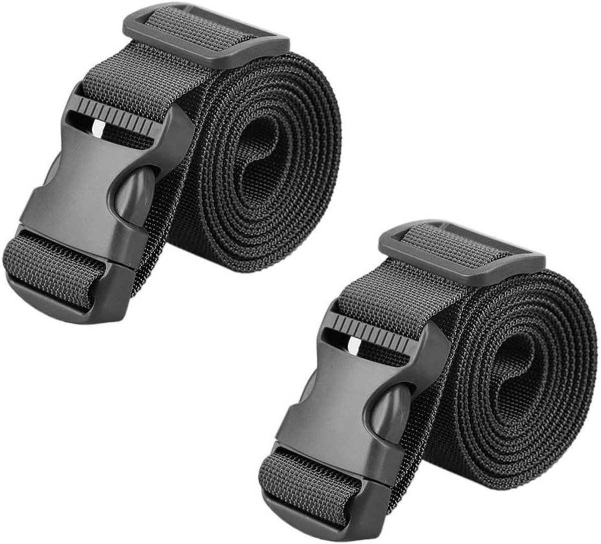 Thijox - Spanband 1 m - 2 stuks Korte Sjorbanden met Metalen Gespen - Professionele Spanbanden met Klemsluiting voor Auto, Fietsendrager, Motorfiets,